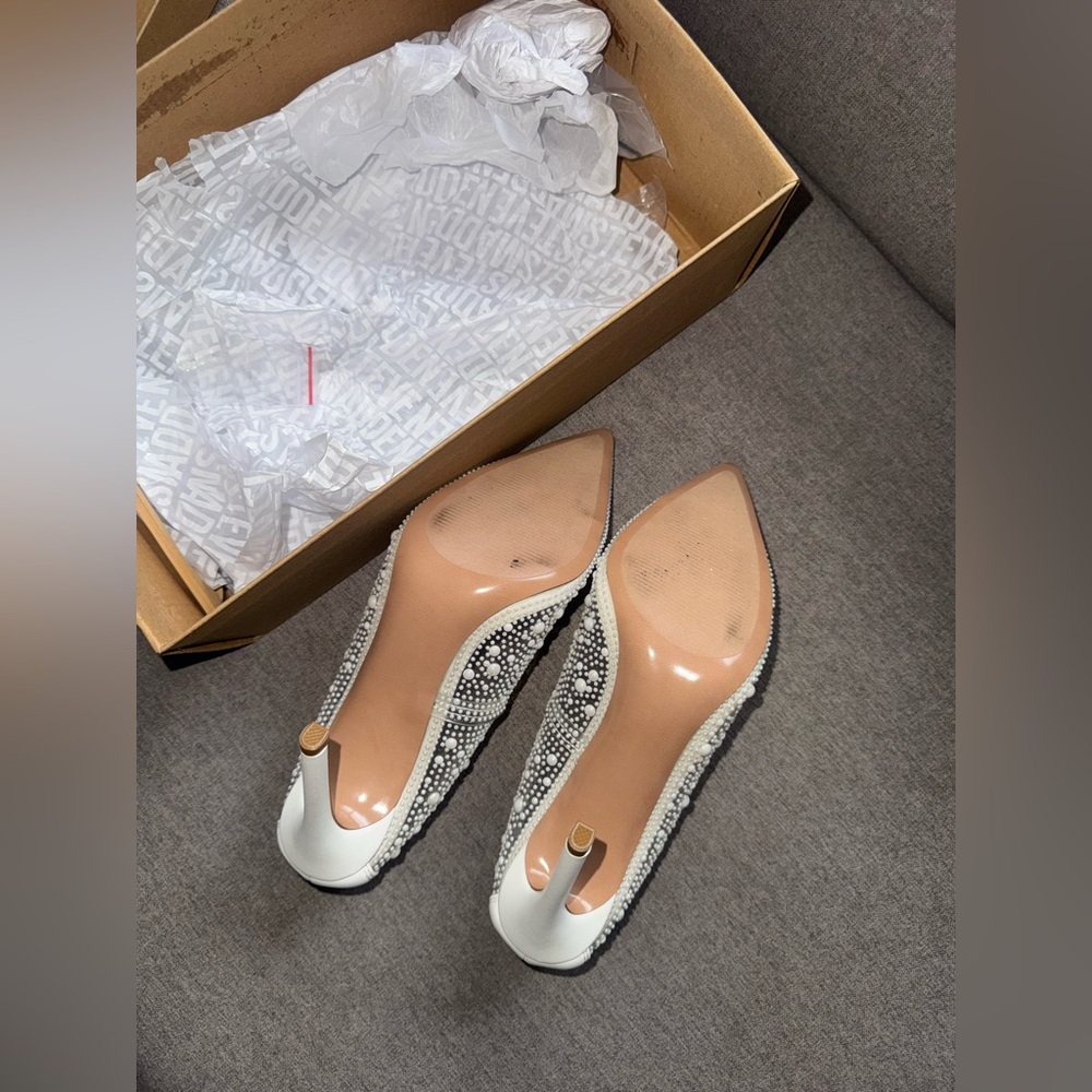 Steve Madden Thrive Pearl Clear Stiletto Heels Size 6.5 🤍🥂✨ - Picture 6 of 9